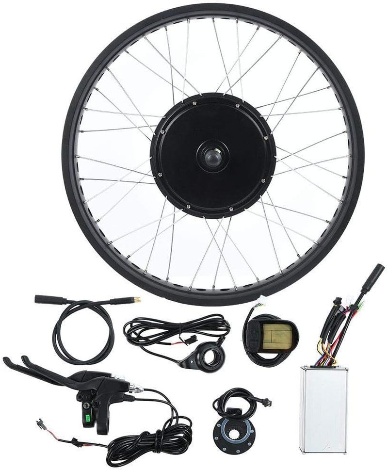 woobles Ebike Conversion Kit, 72V 3000W Electric Bicycle Kit, 26" Rear Wheel E-Bike Cycle Motor Conversion Kit Hub Motor Wheel with Intelligent Controller, LCD Display(2#) - Image 1